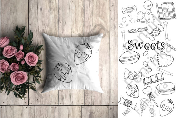 Bundle of Outline Sweets. Valentines Day: A Versatile Creative Resource for Makers and Designers
