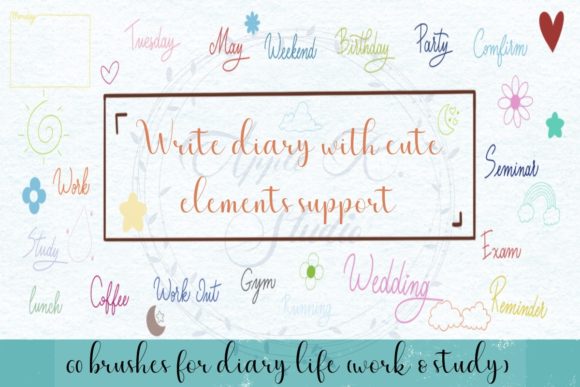 Cute Diary Stamp Brush & Doodle Guide