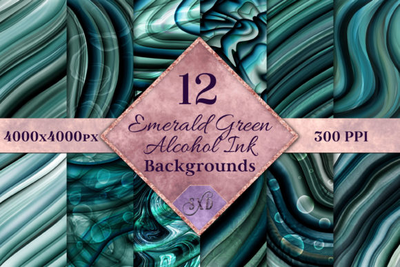 Emerald Green Alcohol Ink Backgrounds