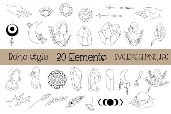 Evaluating the Boho SVG Bundle: Mystical, Witchcraft, and Logo Design Assets