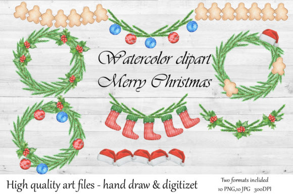 Mastering Holiday Design with the Watercolor Bundle Christmas Wreath and Border Collection