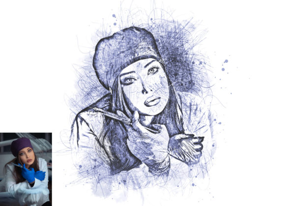 Transform Photos with Sketch Portrait Action V-2