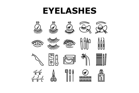 Visualizing Beauty: A Guide to the Eyelashes Extension Collection Icons Set