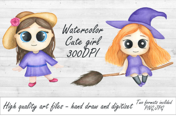 Watercolor Bundle Cute Girl, Princess: A Practical Guide for Designers and Crafters