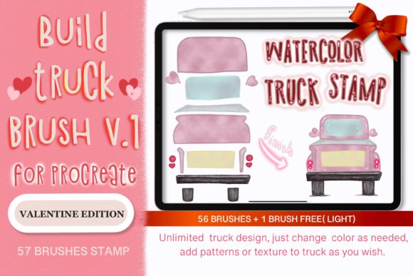 Watercolor Truck Stamp Brush Procreate